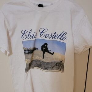 Vintage Elvis Costello White Graphic Concert Tee
